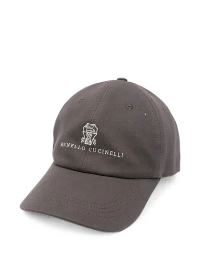 Brunello Cucinelli Embroidered-logo Baseball Cap In Blue