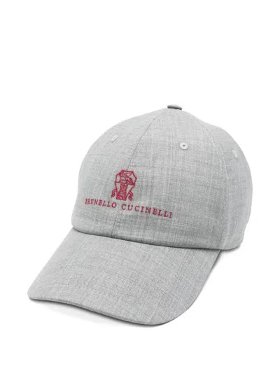 Brunello Cucinelli Embroidered-logo Baseball Cap In Gray