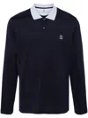 Brunello Cucinelli Logo Embroidered Long-sleeved Polo Shirt