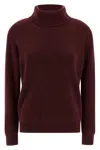 Brunello Cucinelli English Coast Turtleneck Sweater Sweaters And Cardigans Bordeaux In Burgundy