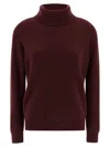Brunello Cucinelli English Coast Turtleneck Sweater Sweaters And Cardigans Bordeaux In Red