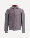 Brunello Cucinelli Men English Knit Jacket In Gray