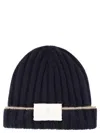 Brunello Cucinelli English Rib Cashmere Knit Beanie In Blue