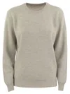 Brunello Cucinelli Women English Rib Cashmere Sweater With Monile