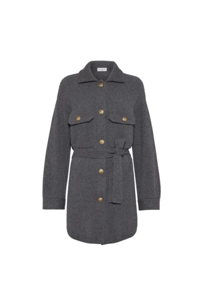 Brunello Cucinelli English Rib Knit Cardigan