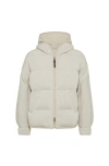 Brunello Cucinelli Hooded Ribbed Puffer Jacket In White
