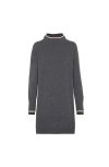 Brunello Cucinelli High-neck Ribbed-knit Mini Dress In Gray