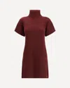 Brunello Cucinelli English Rib Knit Dress In Virgin Wool Cashmere And Silk In Burgundy