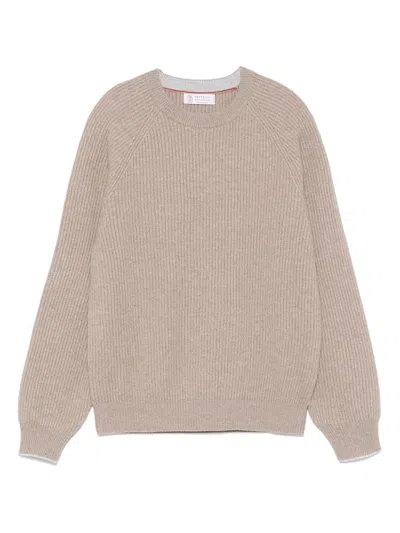 BRUNELLO CUCINELLI ENGLISH RIB KNIT SWEATER
