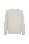 Brunello Cucinelli English Rib Knit Sweater In Gray