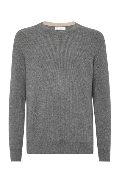 BRUNELLO CUCINELLI BRUNELLO CUCINELLI ENGLISH RIB KNIT SWEATER