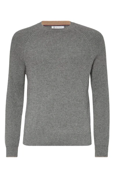 BRUNELLO CUCINELLI BRUNELLO CUCINELLI ENGLISH RIB KNIT SWEATER
