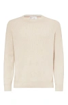 Brunello Cucinelli English Rib Knit Sweater In Sand