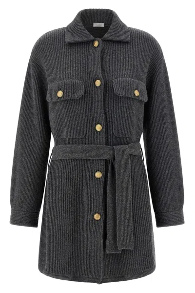 BRUNELLO CUCINELLI ENGLISH RIBBED CARDIGAN