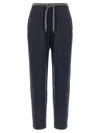 Brunello Cucinelli English Ribbed Trousers Pants Blue In Blue