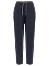 Brunello Cucinelli English Ribbed Trousers Pants Blue In Blue