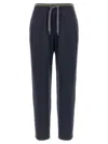 Brunello Cucinelli English Ribbed Trousers Pants Blue In Blue