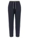 Brunello Cucinelli English Ribbed Trousers Pants Blue In Blue
