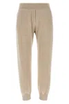 Brunello Cucinelli Ribbed Texture Elastic Waistband Trousers In Sand