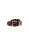 Brunello Cucinelli Engraved-buckle Braided Leather Belt In Brown