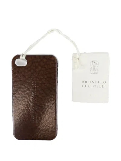 Brunello Cucinelli Engraved-detail Iphone Case In Brown