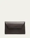 Brunello Cucinelli Envelope Flap Leather Clutch Bag In Brown