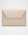 Brunello Cucinelli Envelope Flap Leather Clutch Bag In Ivory