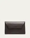Brunello Cucinelli Envelope Flap Leather Clutch Bag In Navy