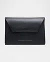 Brunello Cucinelli Envelope Flap Leather Clutch Bag In Gold