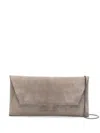 Brunello Cucinelli Suede Clutch With Envelope Design And Chain-link Strap