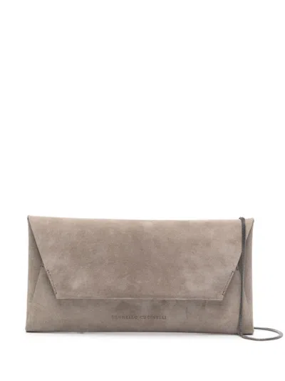 BRUNELLO CUCINELLI ENVELOPE SUEDE SHOULDER BAG