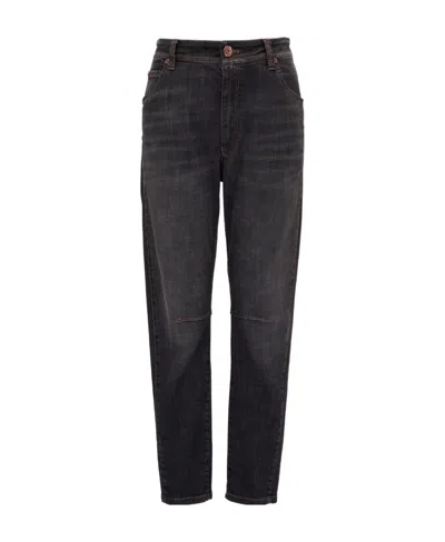 Brunello Cucinelli Equestrian Straight-leg Jeans In Black