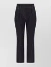 Brunello Cucinelli Equestrian Style Pleated Denim Trousers In Black