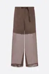 BRUNELLO CUCINELLI BRUNELLO CUCINELLI ERGONOMIC LOOSE COTTON ORGANZA TROUSERS WITH BELT