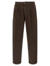 Brunello Cucinelli Functional Cargo Trousers Featuring Pockets In Brown