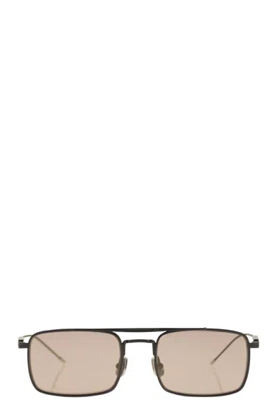 Brunello Cucinelli Eric Titanium Glasses In Brown