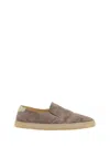 Brunello Cucinelli Leather Espadrilles With Contrast Heel Panel