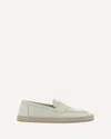 Brunello Cucinelli Leather Round Toe Espadrilles With Rubber Sole In Gold