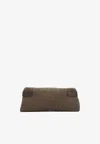 Brunello Cucinelli Essence Croc-embossed Suede Clutch In Brown