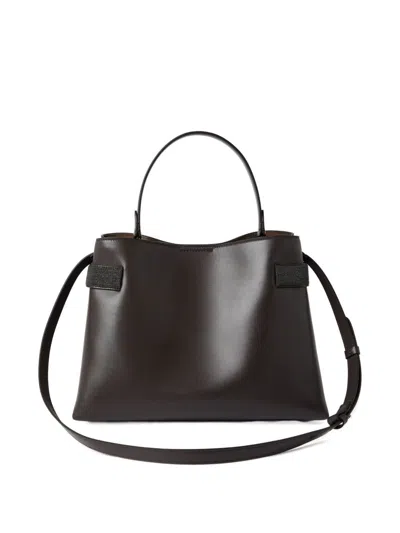 Brunello Cucinelli Essence Leather Handbag In Brown
