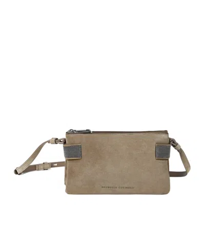 Brunello Cucinelli Essence Mini Shoulder Bag In Brown