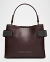 Brunello Cucinelli Essence Small Calfskin Top-handle Bag With Precious Bands