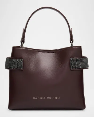 BRUNELLO CUCINELLI ESSENCE MONILI LEATHER TOP-HANDLE BAG