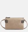 Brunello Cucinelli Essence Monili Small Suede Shoulder Bag