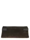 Brunello Cucinelli Suede Pochette With Monili Detail In Brown