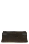 Brunello Cucinelli Suede Pochette With Monili Detail In Brown