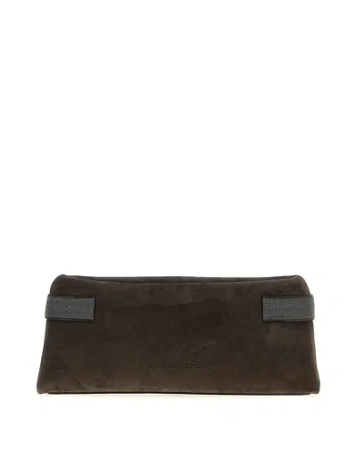 Brunello Cucinelli Essence Pouch In Brown