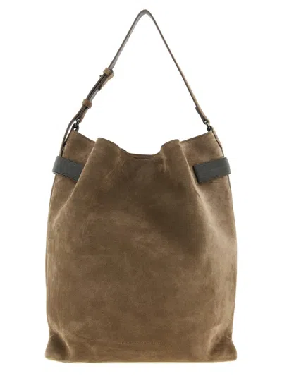 Brunello Cucinelli 'essence' Shoulder Bag In Brown