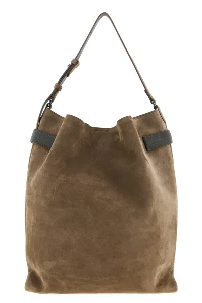 Brunello Cucinelli 'essence' Shoulder Bag In Brown
