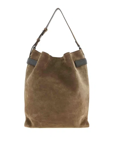 Brunello Cucinelli Essence Shoulder Bag In Brown